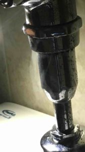 Vapor Testing Being Done and Showing Vapor Around Urinal