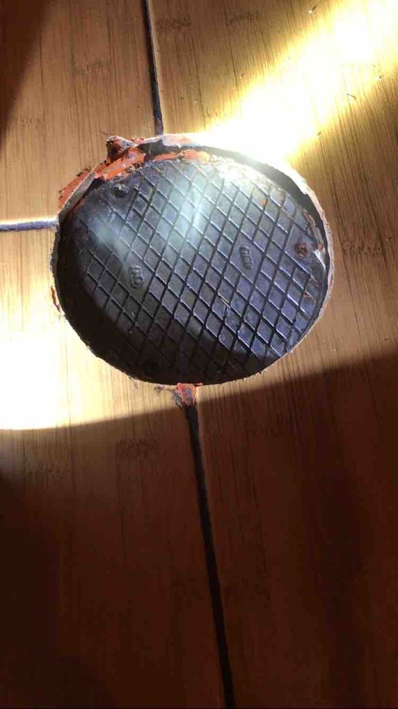 Vapor Testing Being Done in a Home with Vapor Coming From Floor Drain